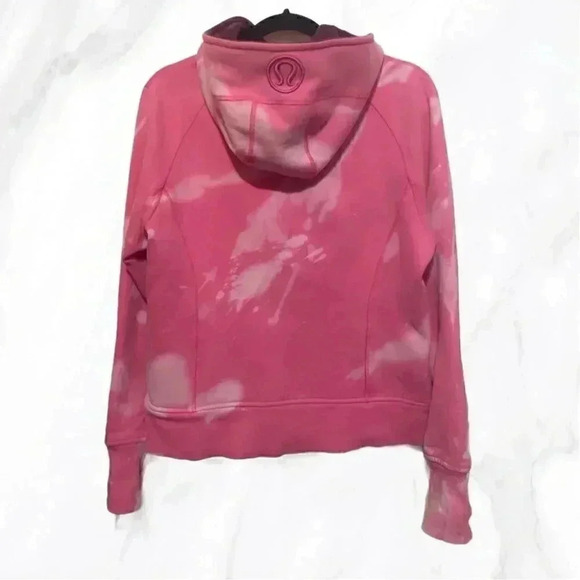 Lululemon Scuba casual full zip personalized tie-dye pink long sleeve hoodie 6 - Picture 2 of 3